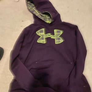 Purple & green underarmour hoodie